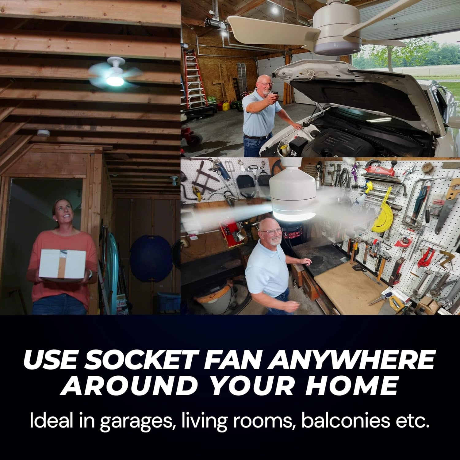 17845 Socket Fan Light Original - Cool Light LED โ Ceiling Fans with Lights and Remote Control, Replacement for Lightbulb - Bedroom, Kitchen, Living Room,1000 Lumens / 5000 Kelvins Cool LEDs (Remote Battery Not Included) 17845 Socket Fan Light Original - Cool Light LED โ Ceiling Fans with Lights and Remote Control, Replacement for Lightbulb - Bedroom, Kitchen, Living Room,1000 Lumens / 5000 Kelvins Cool LEDs (Remote Battery Not Included)